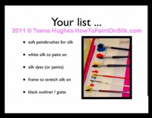 Free silk painting video tutorials with Teena Hughes