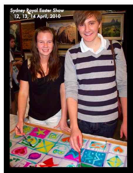 Learning how to paint on silk at the Royal Easter Show 2010