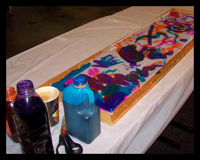 First piece of handpainted silk at the Royal Easter Show in Sydney, 12th April 2010