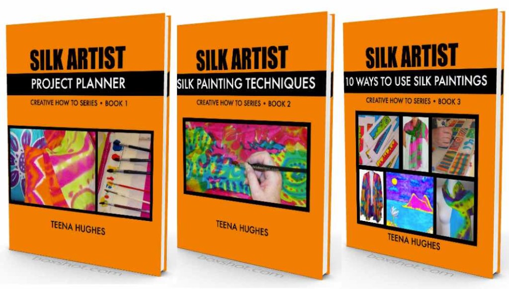 August News 2015 Moci-up of 3 Silk Painting Books