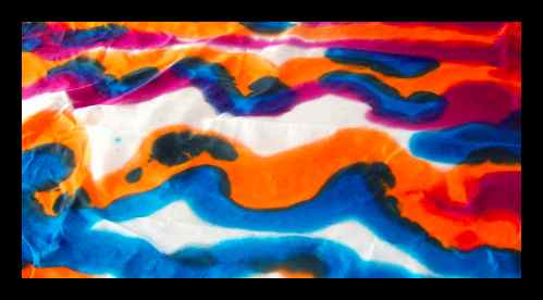 Free Lessons in Silk Painting - orange, turquoise, hot pink silk