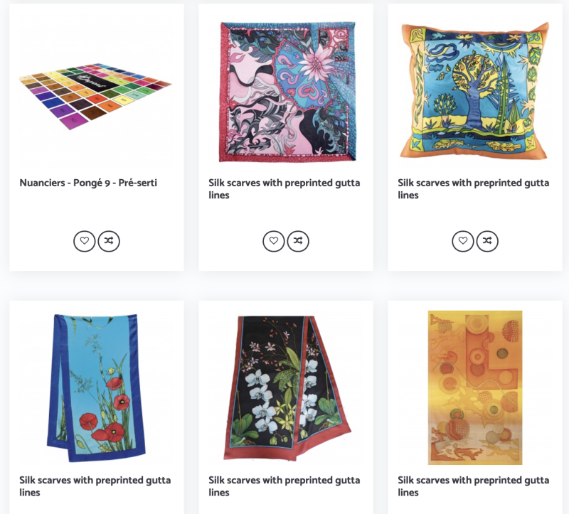 pre-designed silk scarves available