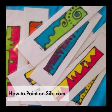 How to Make Silk Bookmarks -- Hand-painted silk bookmarks by Teena Hughes