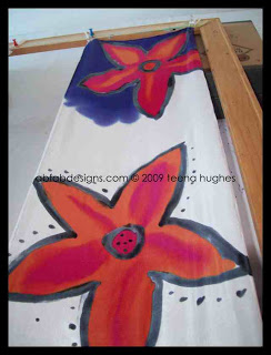 Hawaiin flowers hand-painted on silk by Teena Hughes