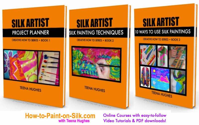 3 silk painting books by Teena Hughes 2018
