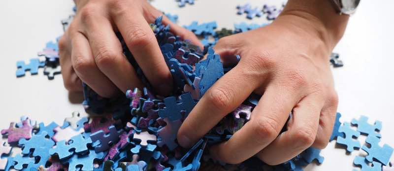 Silk Painting Puzzle pieces